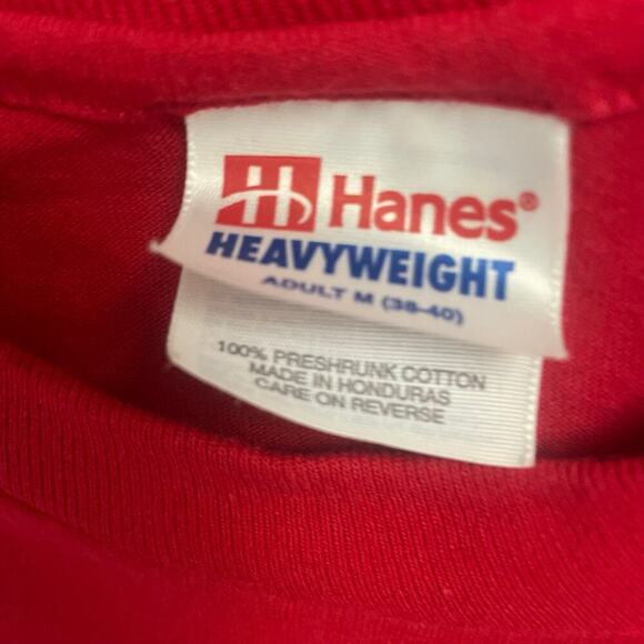 Vintage Coca Cola Hanes Heavyweight Tee Size Medium Men Red Short Sleeve Graphic - Picture 3 of 3